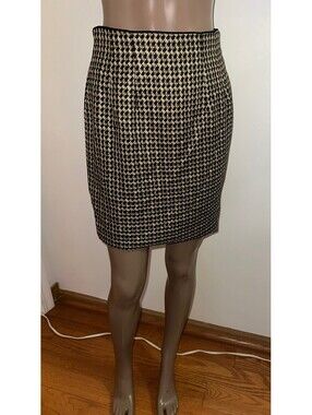 Vintage Barami Women's Houndstooth Pencil Skirt 8